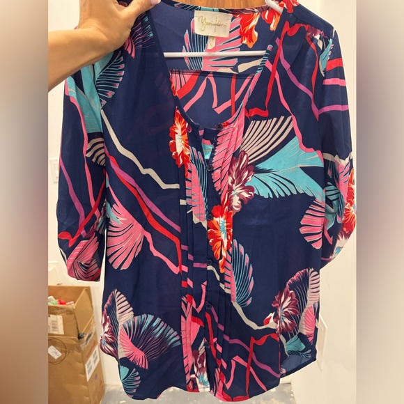 Yumi Kim Tops - Yumi Kim blue multicolor buttoned top size S